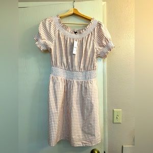 JCrew NWT beige gingham dress size small